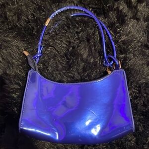 Blue Metallic Hand Bag